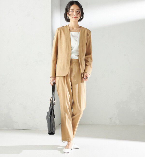 SHIPS for women「〈手洗い可能〉FUNCTIONAL カラーレス ジャケット（セットアップ対応）」|ノーカラージャケット|