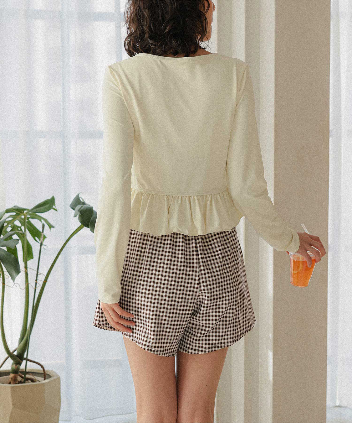 titivate「ペプラム長袖トップス&times;ショーツ/セット水着」|ビキニ|