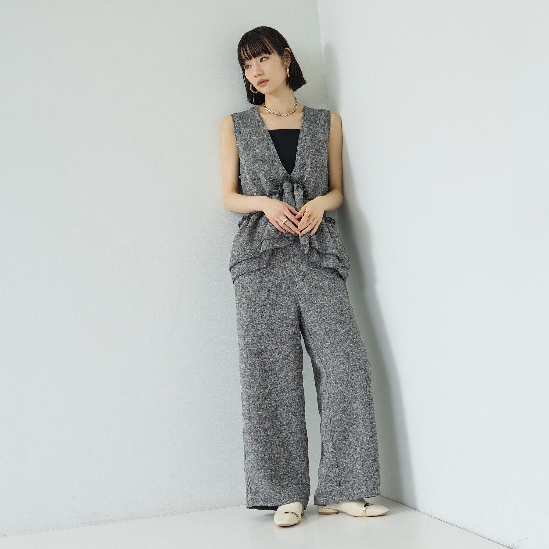 GALLEST「【一部店舗限定】4WAYツイードオールインワン」|オールインワン|
