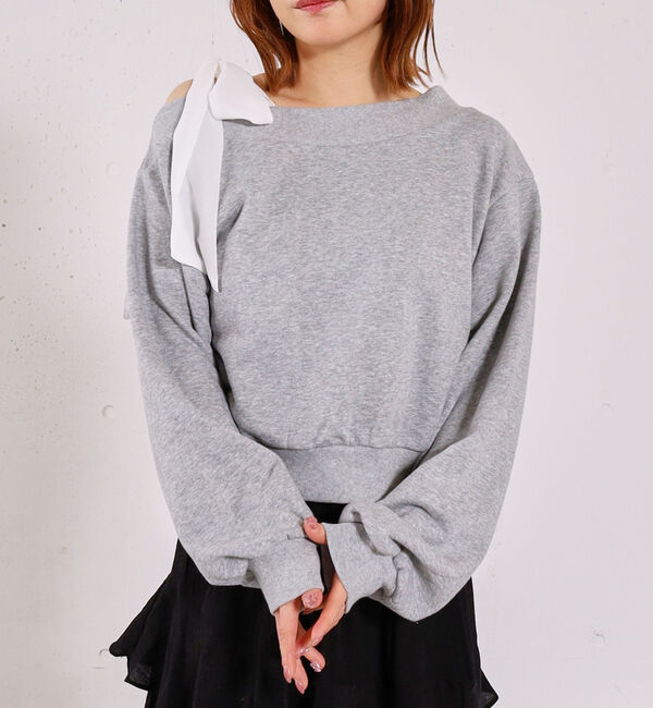 archives「シフォンリボンワンショルスウェット」|Tシャツ・カットソー|