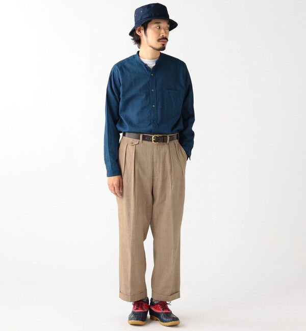 BEAMS PLUS「BEAMS PLUS / Band Collar Indigo Chambray」|シャツ・ブラウス|