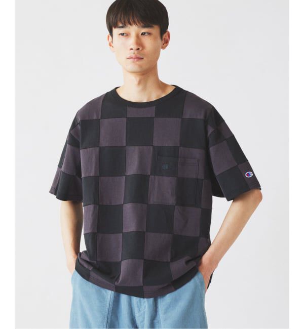 JOURNAL STANDARD relume「CHAMPION / チャンピオン 別注  パッチワーク チェッカーフラッグ Tシャツ」|Tシャツ・カットソー|