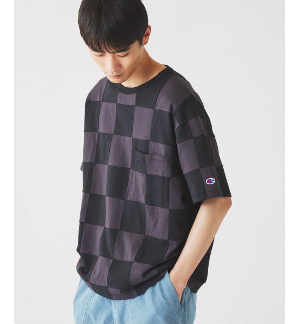 JOURNAL STANDARD relume「CHAMPION / チャンピオン 別注  パッチワーク チェッカーフラッグ Tシャツ」|Tシャツ・カットソー|