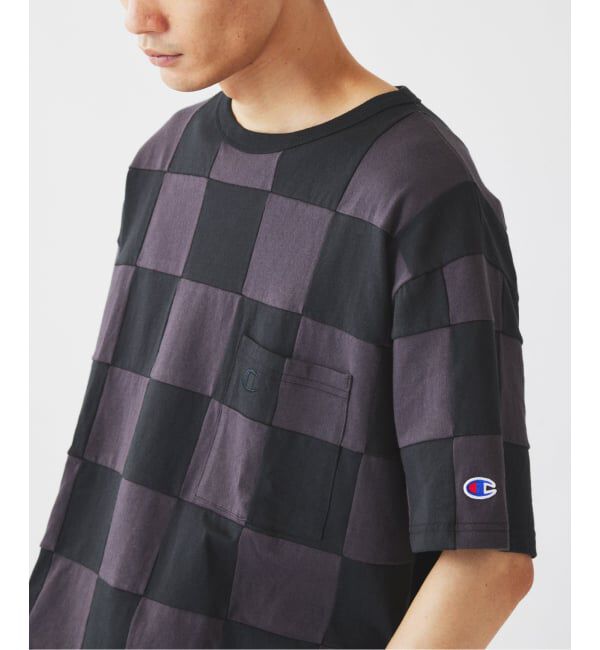JOURNAL STANDARD relume「CHAMPION / チャンピオン 別注  パッチワーク チェッカーフラッグ Tシャツ」|Tシャツ・カットソー|