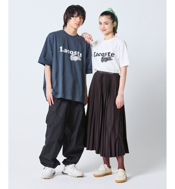 LACOSTE「【オンライン限定】鹿の子地リラックスフィットTシャツ」|Tシャツ・カットソー|