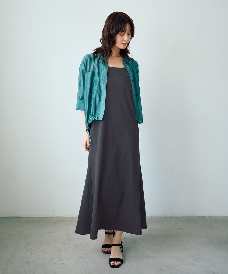 YECCA VECCA「【2点SET】シアーシャツ&times;Aラインキャミワンピース」|ワンピース|