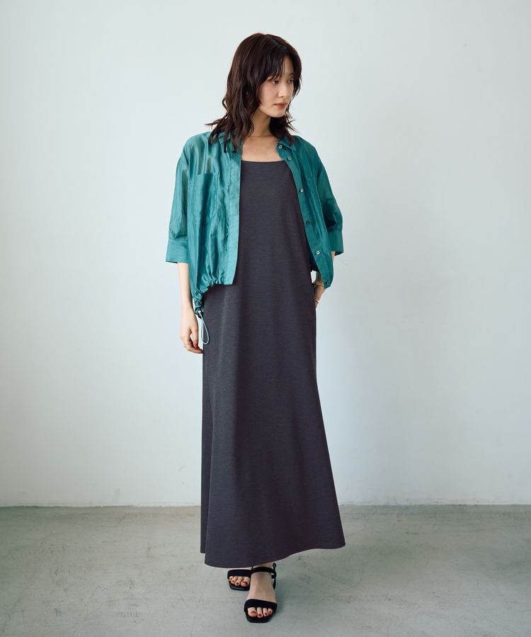 YECCA VECCA「【2点SET】シアーシャツ&times;Aラインキャミワンピース」|ワンピース|