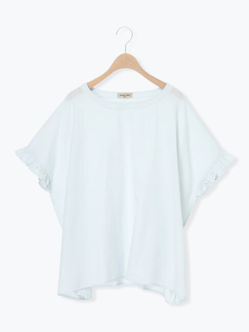 Samansa Mos2「【クールコットン】袖フリルTブラウス」|シャツ・ブラウス|