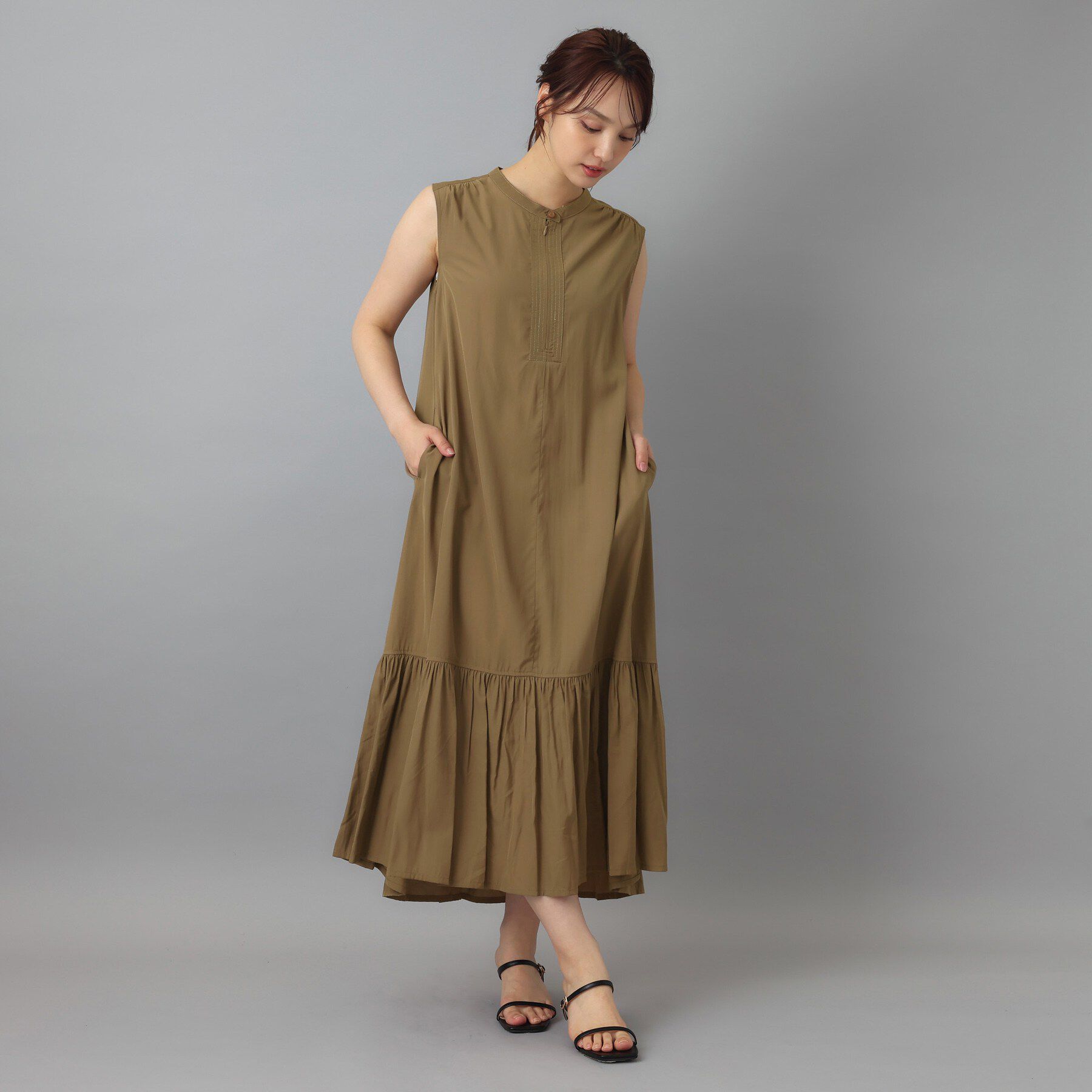 DRESSTERIOR「ノースリーブギャザーヘムワンピース」|ワンピース|