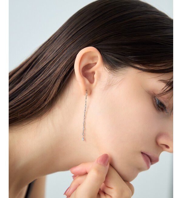 ete「ナチュラルストーン ロング ピアス」|ピアス|