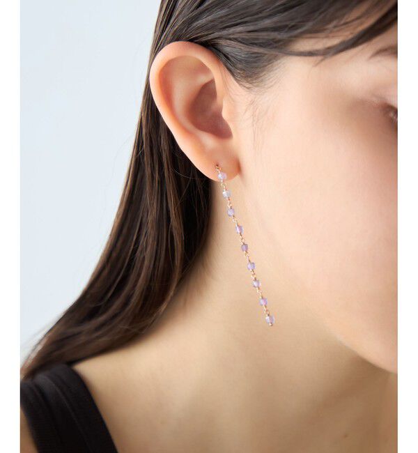 ete「ナチュラルストーン ロング ピアス」|ピアス|