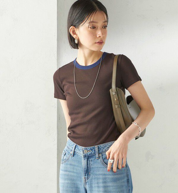 SHIPS for women「【一部SHIPS別注】GGG:〈手洗い可能〉クルーネック 半袖 TEE」|Tシャツ・カットソー|