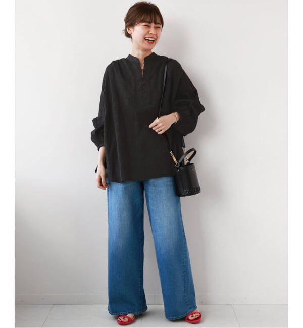 JOURNAL STANDARD relume「《WEB限定追加予約》コットンジャガードギャザーブラウス」|シャツ・ブラウス|