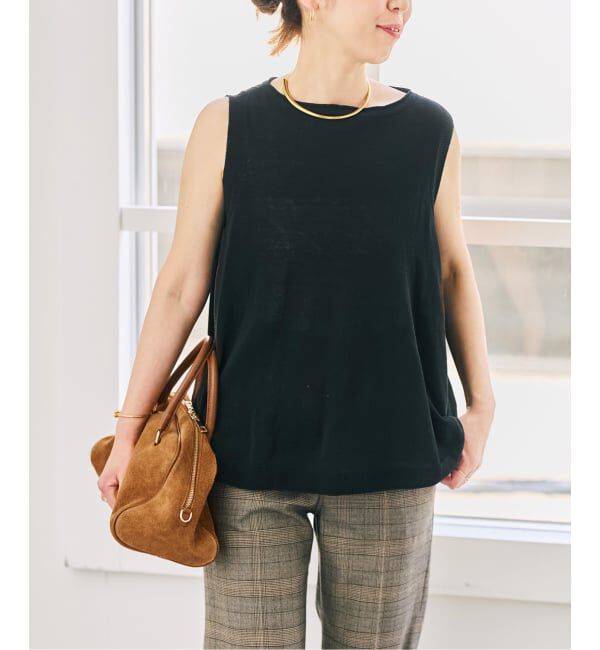 Spick and Span「リネン混フレアノースリーブニット」|ニット・セーター|