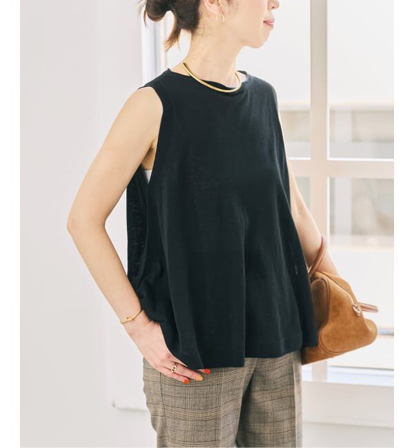 Spick and Span「リネン混フレアノースリーブニット」|ニット・セーター|