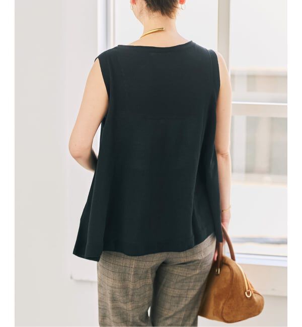 Spick and Span「リネン混フレアノースリーブニット」|ニット・セーター|