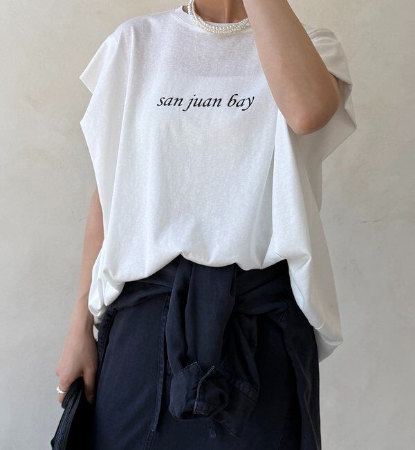  「裾ドロストチュニックロゴTEE」|Tシャツ・カットソー|