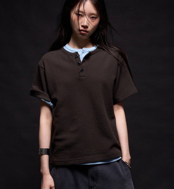  「【Sourcream】ワッフルヘンリーS/STEE」|Tシャツ・カットソー|