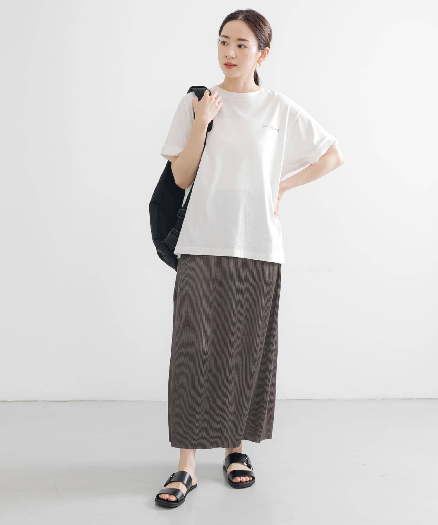 URBAN RESEARCH「サテンプリーツストレートラインスカート」|スカート|