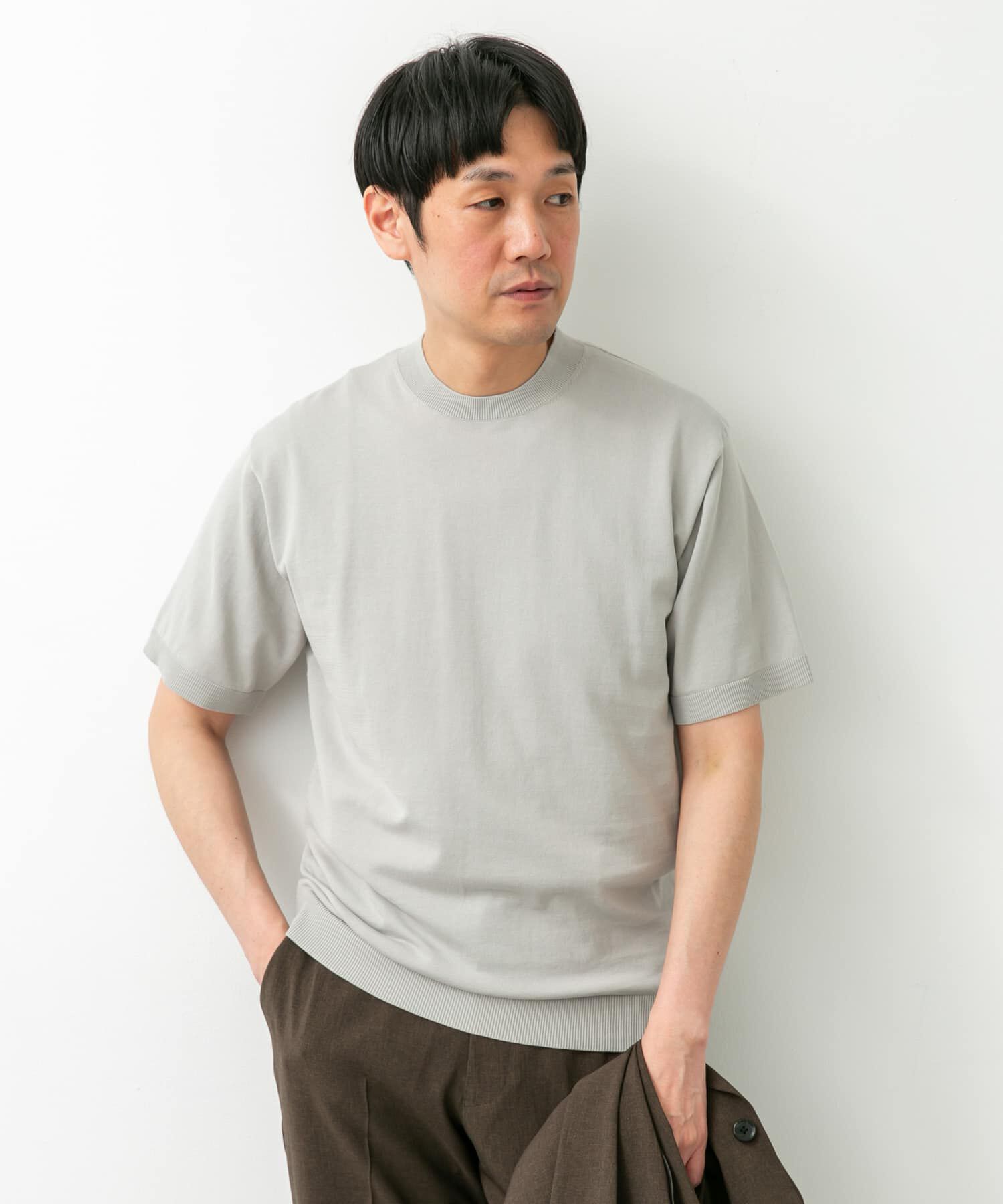 URBAN RESEARCH DOORS「LIFE STYLE TAILOR　ハイゲージクルーネック半袖ニット」|シャツ・ブラウス|