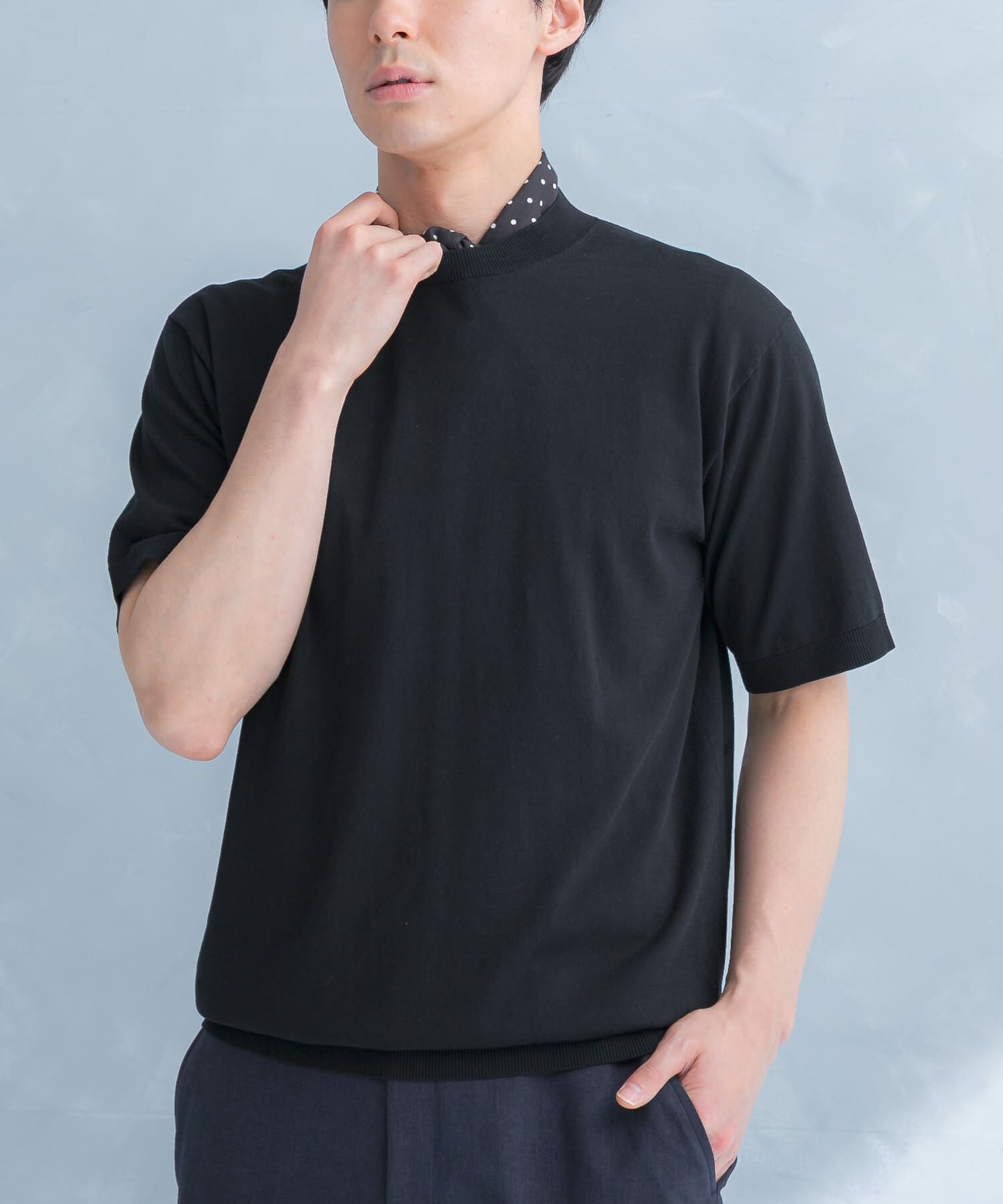 URBAN RESEARCH DOORS「LIFE STYLE TAILOR　ハイゲージクルーネック半袖ニット」|シャツ・ブラウス|