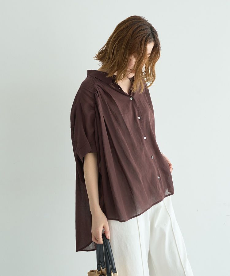 YECCA VECCA「【ドライタッチ】シアーバックギャザーシャツ」|シャツ・ブラウス|
