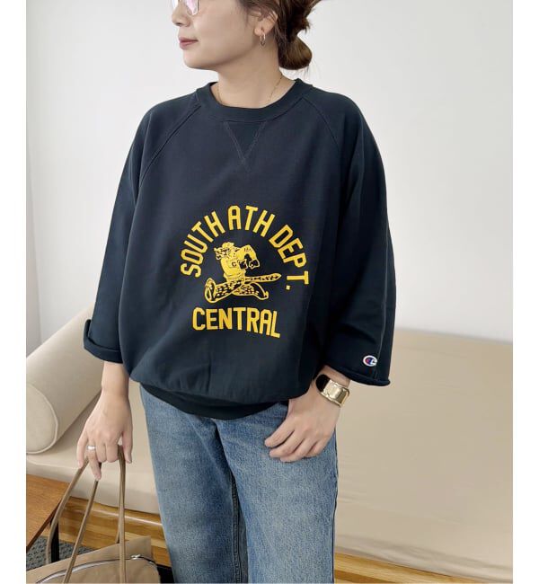 JOURNAL STANDARD「《予約》別注【CHAMPION/チャンピオン】 for JS C/N HALF SLEEVE SWEAT」|スウェット・ジャージ|ネイビー