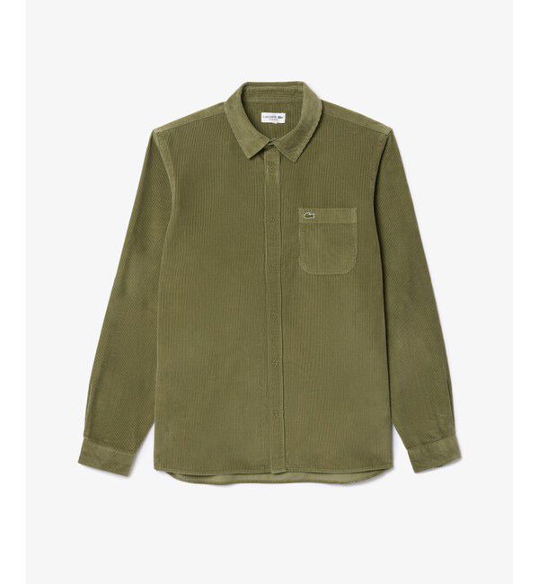 LACOSTE「エッセンシャルコーデュロイシャツ」|シャツ・ブラウス|カーキ