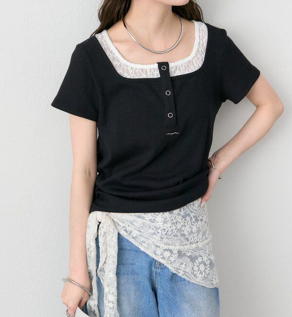  「スクエアネックヘンリーTシャツ」|Tシャツ・カットソー|