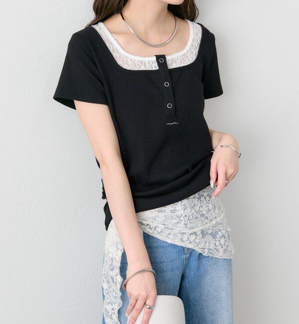  「スクエアネックヘンリーTシャツ」|Tシャツ・カットソー|