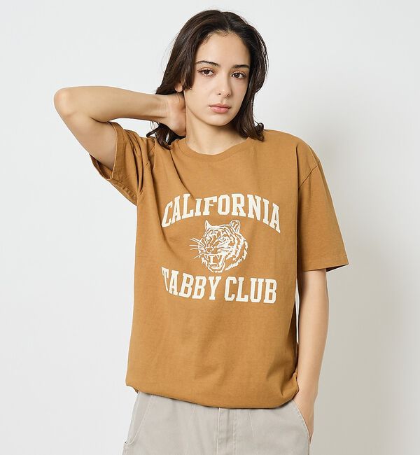 ABAHOUSE「【MIXTA/ミクスタ 】CREW NECK TABBY CAT Tシャツ」|Tシャツ・カットソー|キャメル