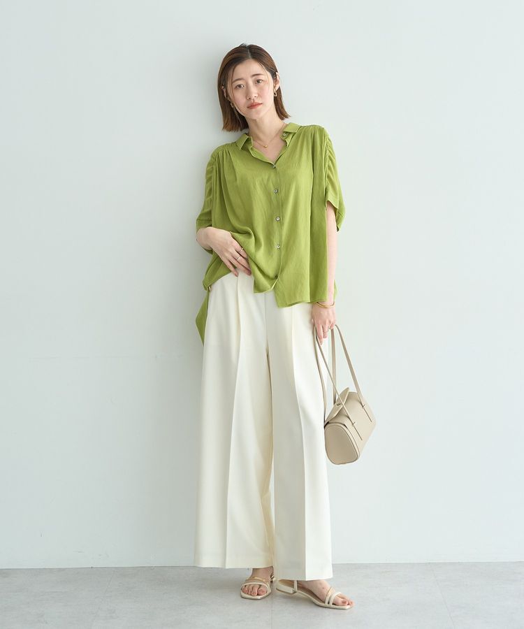 YECCA VECCA「【ドライタッチ】シアーバックギャザーシャツ」|シャツ・ブラウス|