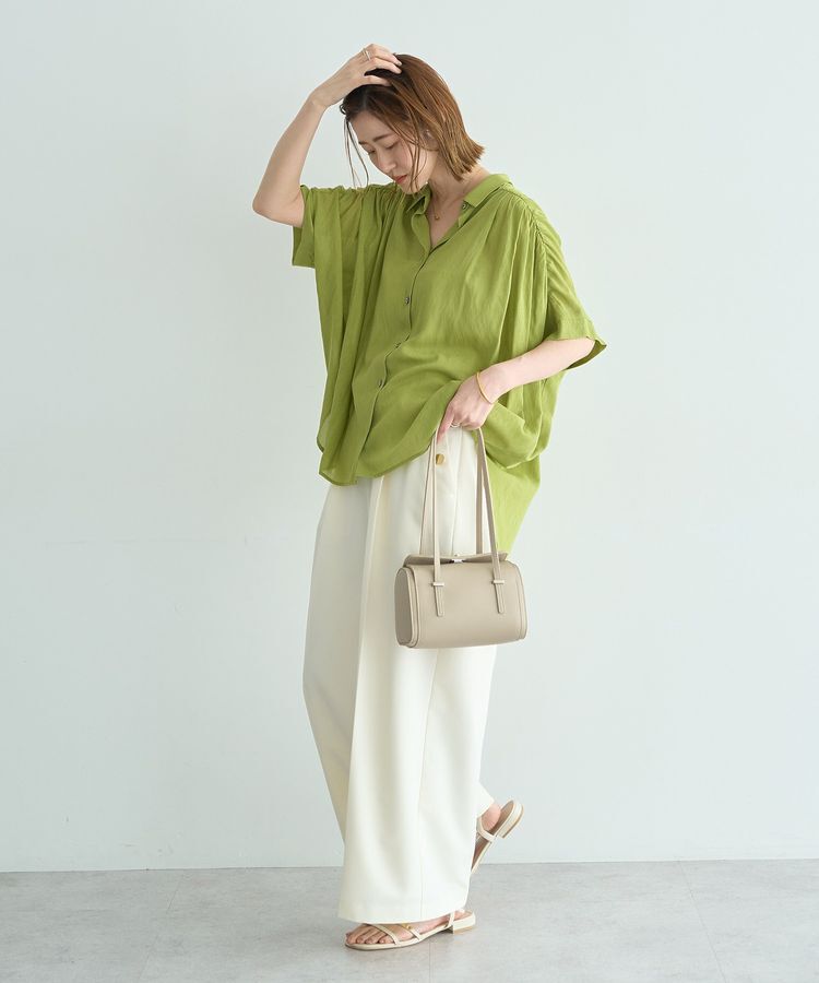 YECCA VECCA「【ドライタッチ】シアーバックギャザーシャツ」|シャツ・ブラウス|