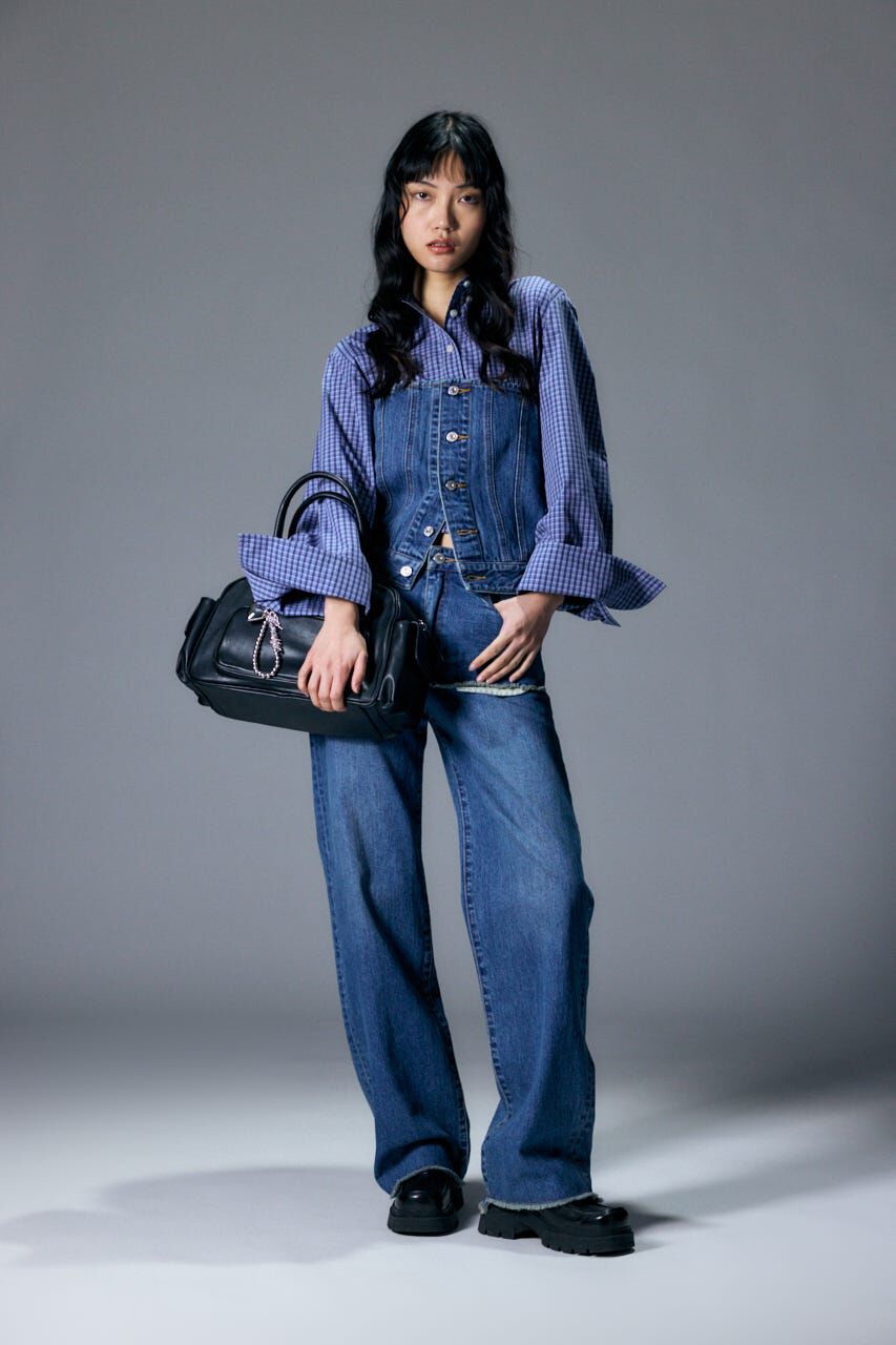 MOUSSY「LAYERED WIDE STRAIGHT デニム」|デニム|
