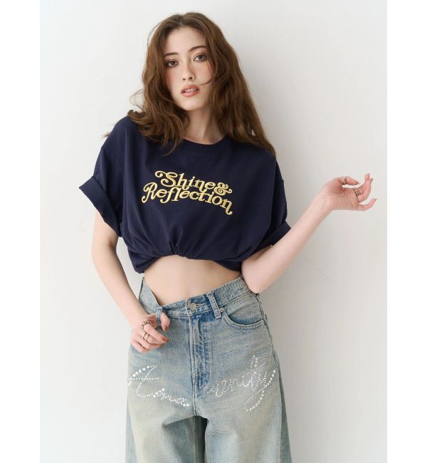EVRIS「Shine Reflecthion Tシャツ」|Tシャツ・カットソー|ネイビー
