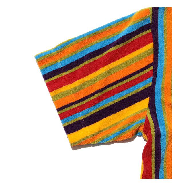 BEAMS PLUS「Pile Full Button Polo Multi Stripe」|ポロシャツ|