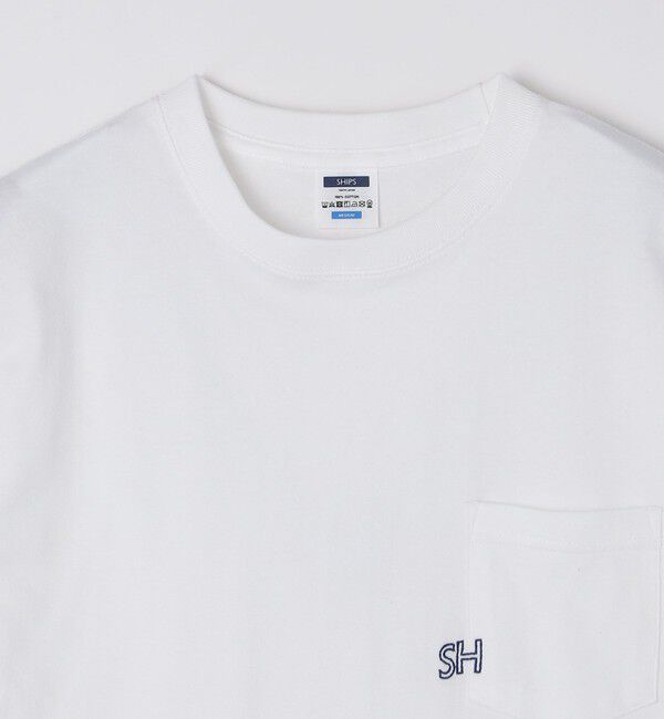 SHIPS「【WEB限定】SHIPS: エンブロイダリー SHロゴ ポケット Tシャツ」|Tシャツ・カットソー|