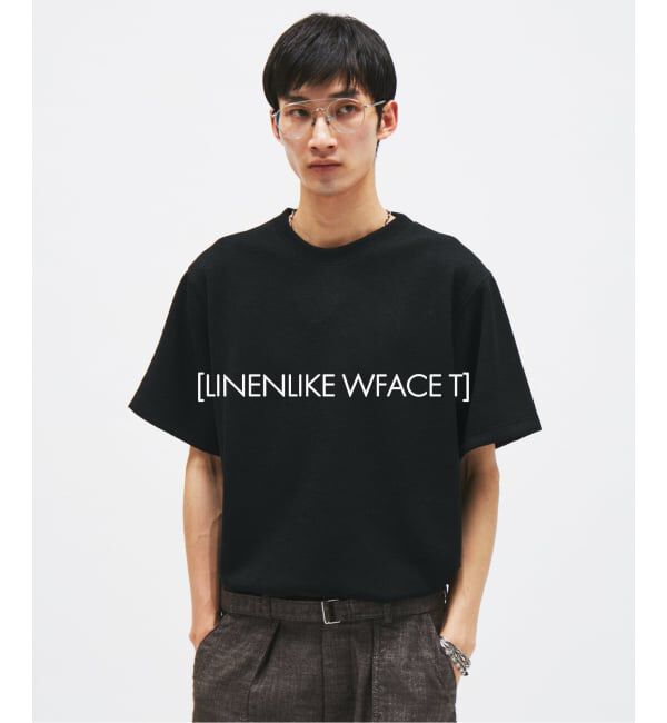 JOURNAL STANDARD「リネン ライク ダブル フェイス Tシャツ」|Tシャツ・カットソー|ブラック