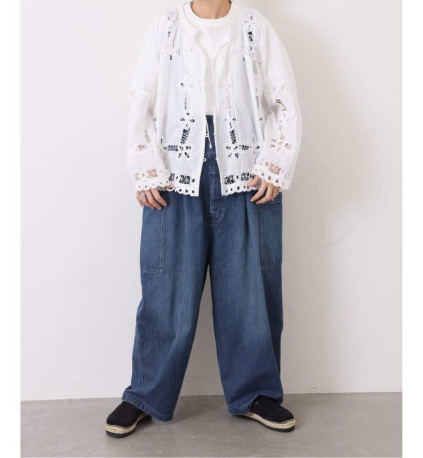 journal standard luxe「《追加》バテンレース スタンドカラーギャザーブラウス」|シャツ・ブラウス|