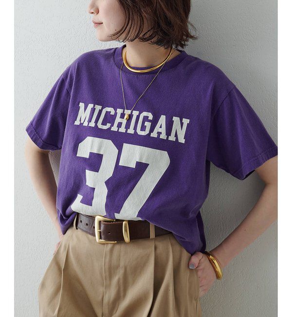  「フロントナンバーTシャツ」|Tシャツ・カットソー|パープル