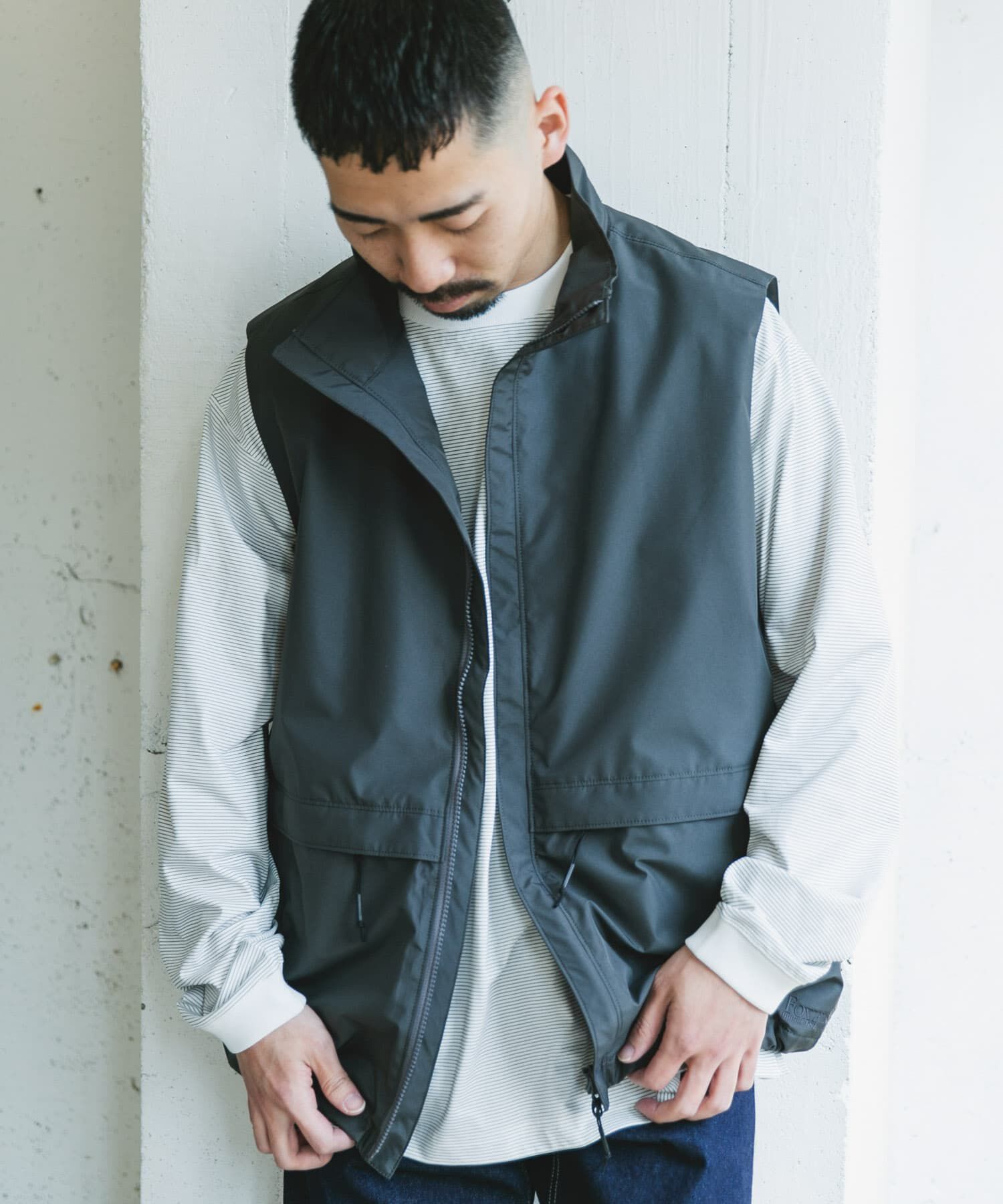 URBAN RESEARCH DOORS「『別注』Foxfire&times;DOORS　ゴアテックス ベスト」|ノーカラーコート|