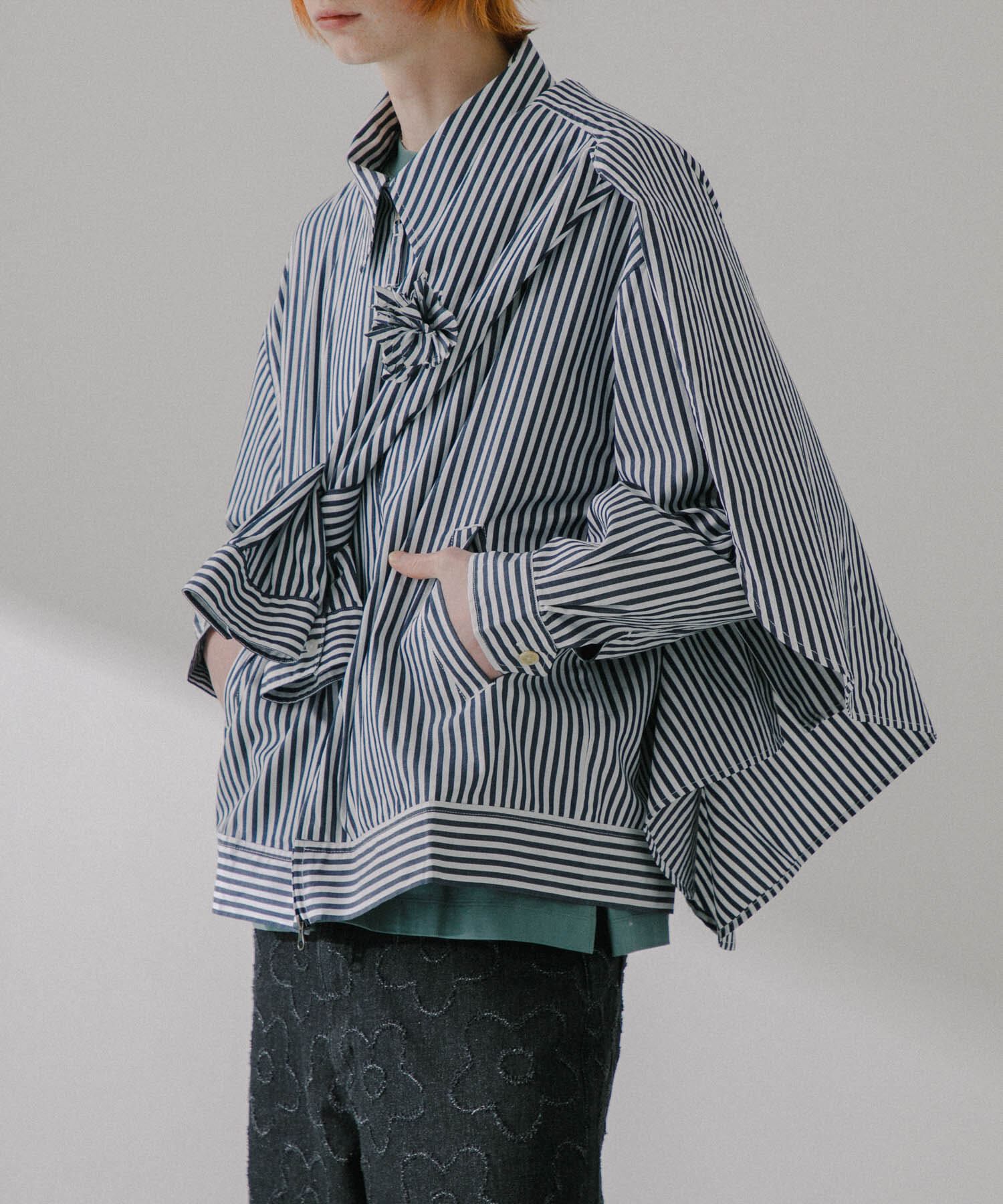 SENSE OF PLACE by URBAN RESEARCH「hxcyyd &times; SOP　ストライプフラワーコサージュシャツブルゾン(UNISEX)」|ブルゾン・スタジャン|