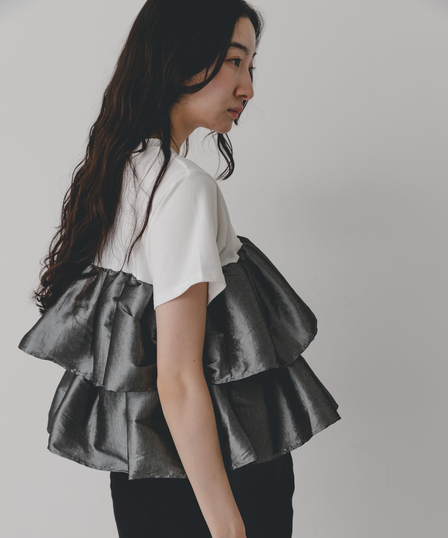 SENSE OF PLACE by URBAN RESEARCH「シャイニーフリルドッキングカットトップ」|Tシャツ・カットソー|