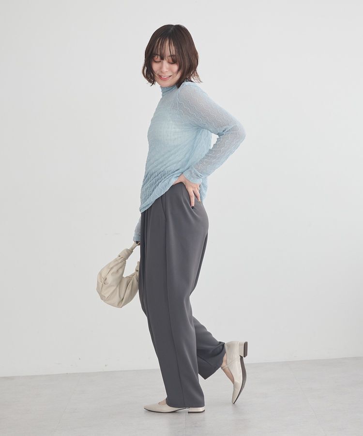 earth music&ecology「ハイネックシアーうねうねプルオーバー」|Tシャツ・カットソー|