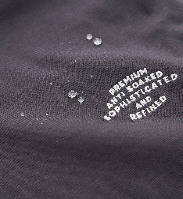  「【汗ジミ防止加工】ワンポイントロゴ刺繍フレンチスリーブTシャツ」|プルオーバー|