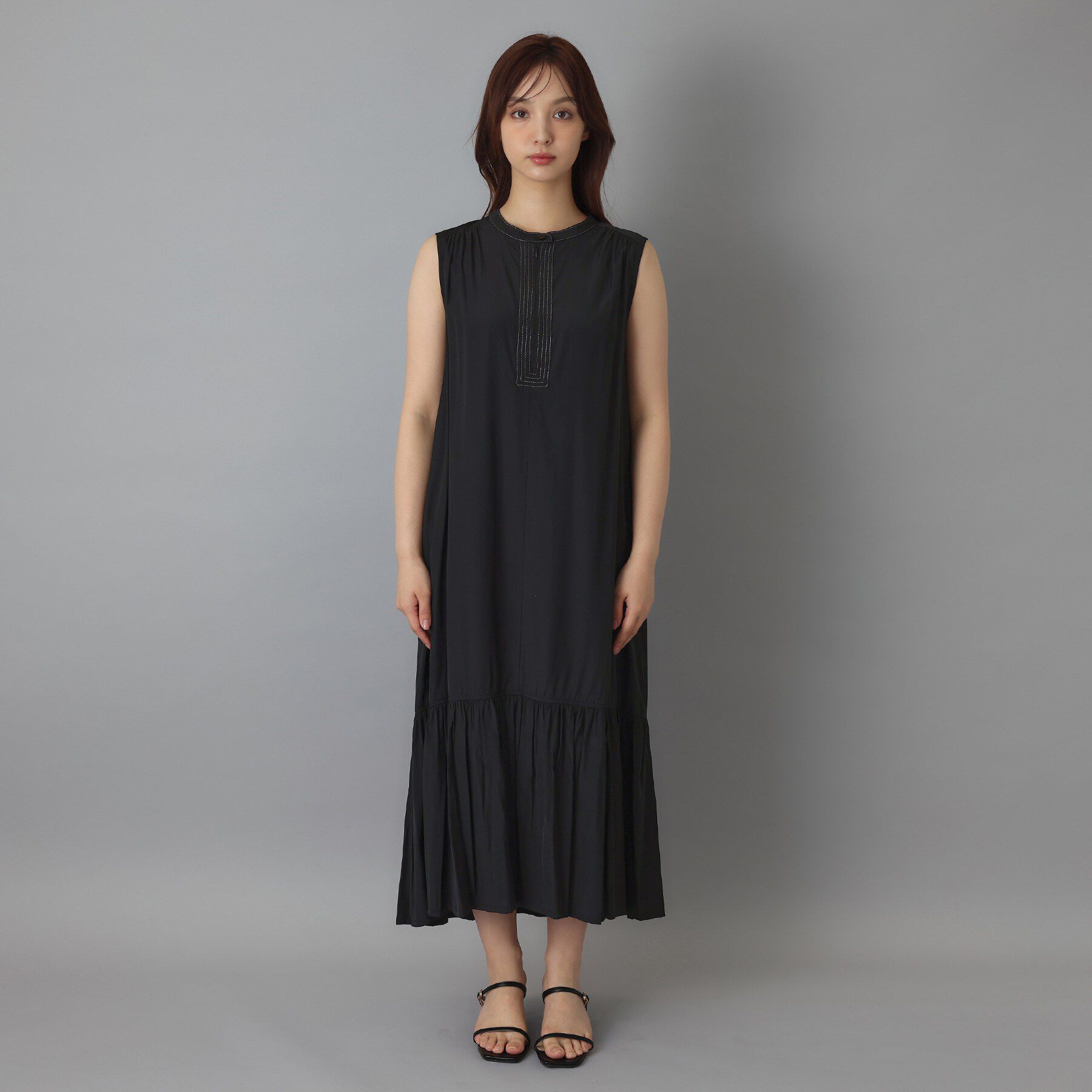 DRESSTERIOR「ノースリーブギャザーヘムワンピース」|ワンピース|