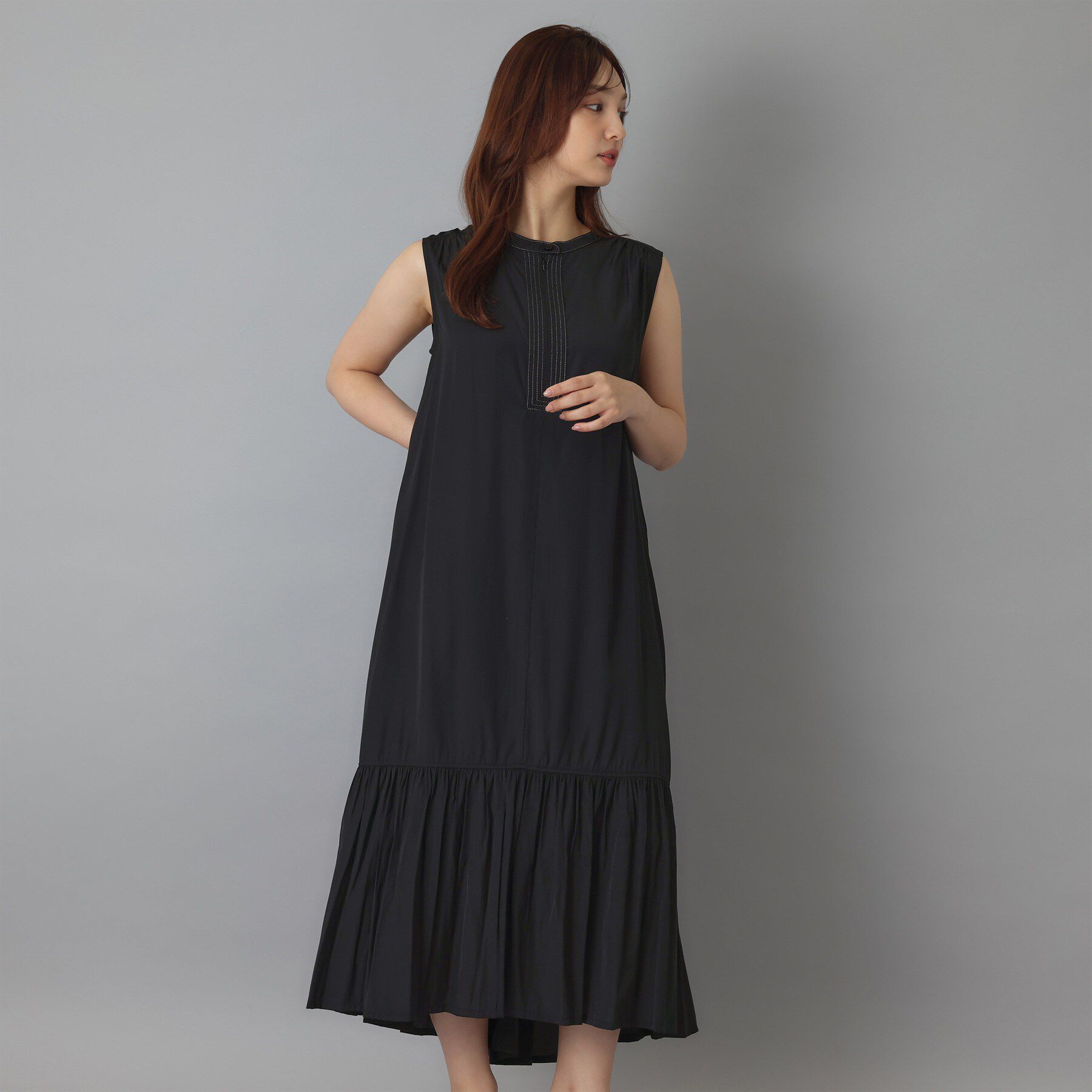 DRESSTERIOR「ノースリーブギャザーヘムワンピース」|ワンピース|