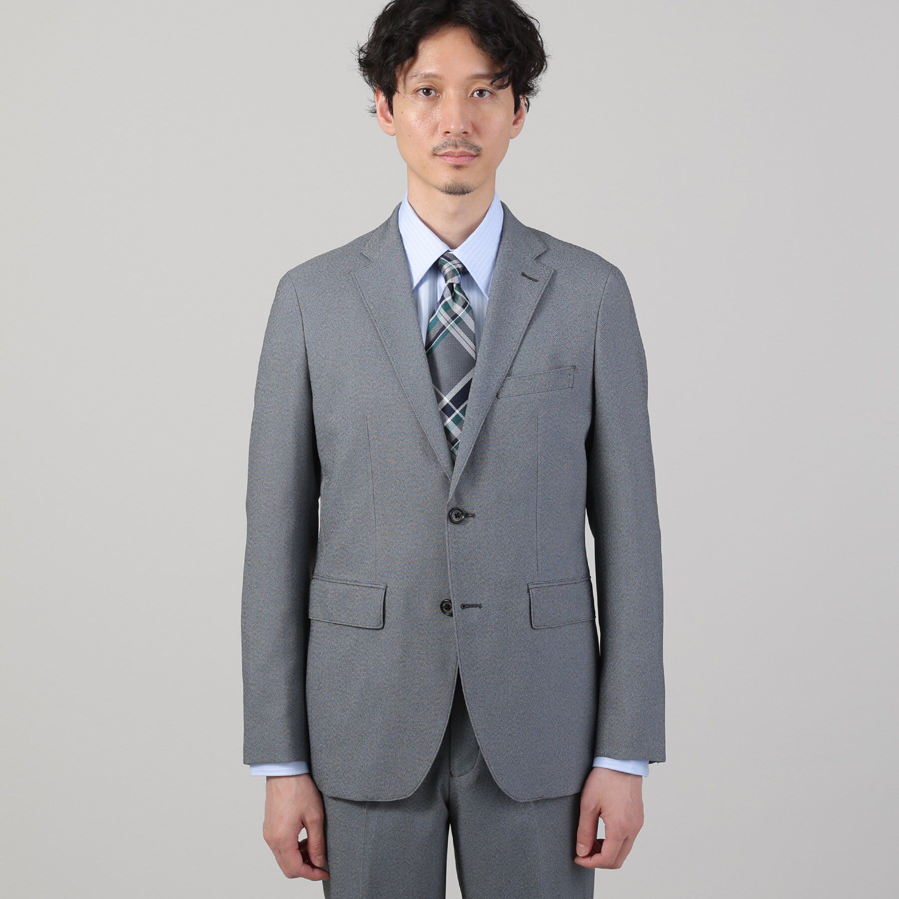 TAKEO KIKUCHI「【ONOFF/セットアップ対応】メランジ シャークスキン ストレッチジャケット」|テーラードジャケット|