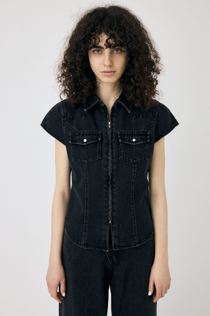MOUSSY「CAP SLEEVE デニムシャツ」|シャツ・ブラウス|