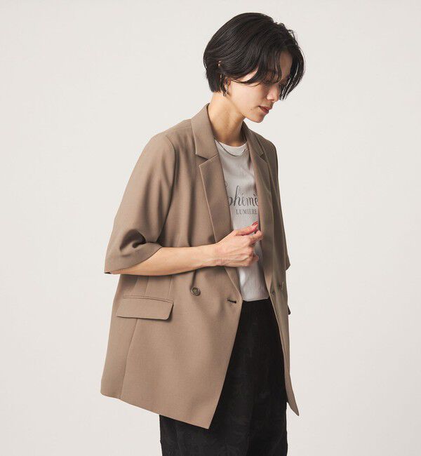 UNITED ARROWS green label relaxing「エアシカル ハーフスリーブ ジャケット  マシンウォッシャブル 接触冷感 通気性」|テーラードジャケット|